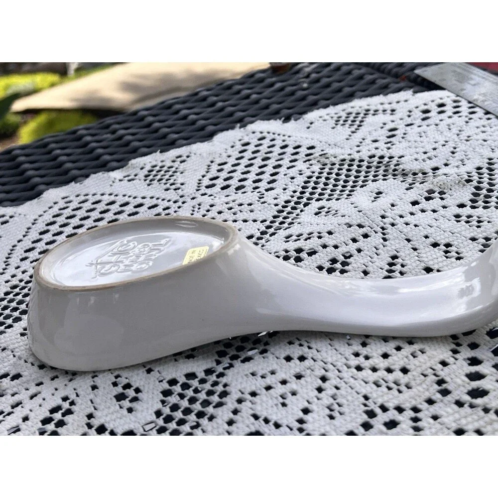 1990s Vintage Floral Ceramic Spoon Rest GHC Mexico Country Kitchen Decor